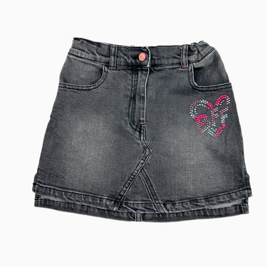 Jupe en jeans noir avec strass 8Y