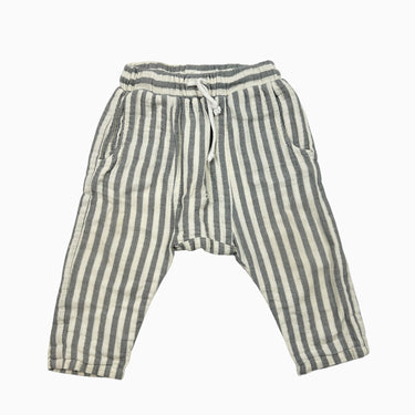 Pantalon à rayures grises en mousseline 6-12M