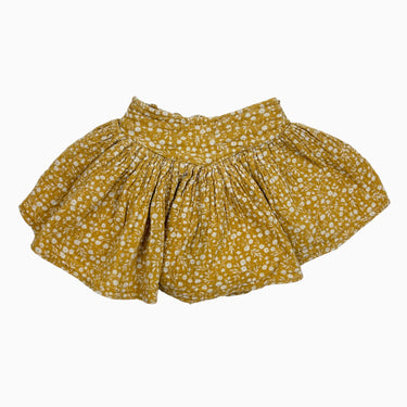 Jupe short moutarde fleurie 6-7Y