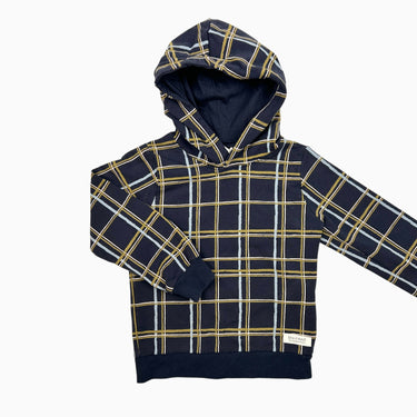 Pull à capuchon carreauté marine 3Y