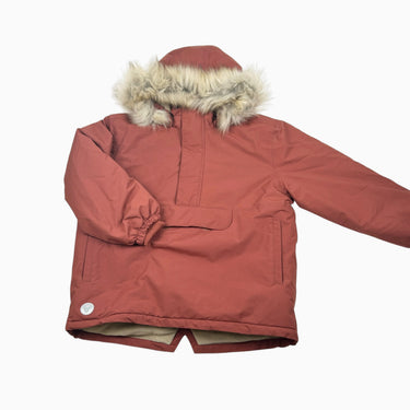 Manteau paprika doublé polar à capuchon 10Y