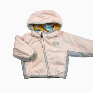 Manteau rose réversible fleuri en polar 0-3M