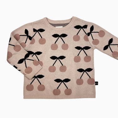 Pull rose cerises tricot 6Y