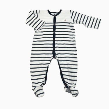 Pyjama à rayures marine en velours 18M