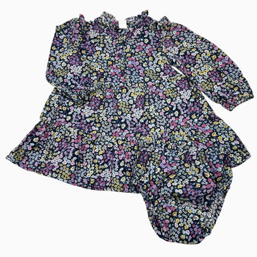 Robe avec bloomer marine fleuri mousseline 2Y