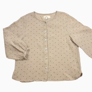 Blouse beige à pois en mousseline 5-6Y