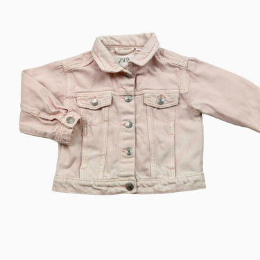 Veste en jeans rose tiedie 9-12M
