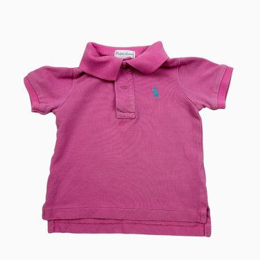 Polo rose en coton piqué 12M