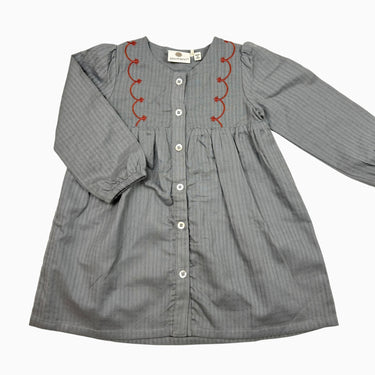 Robe grise avec broderie 12M