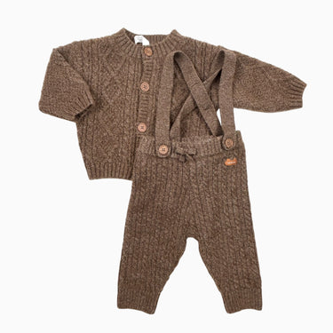 Ensemble marron torsadé 6-9M