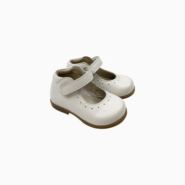 Souliers 'Mary-Jane' blanc en cuir à velcro 19EU