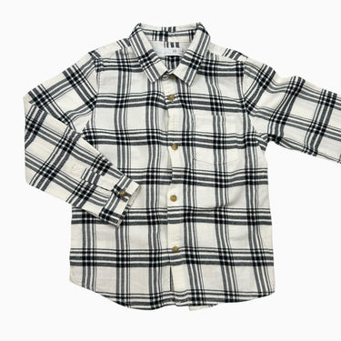Chemise blanche carreautée flanelle 4-5Y
