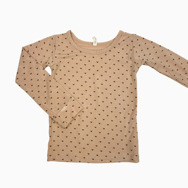 Chandail rose coeurs bambou 2-3Y