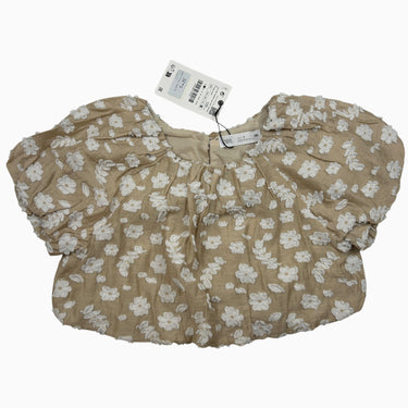 Blouse taupe fleurie 7Y