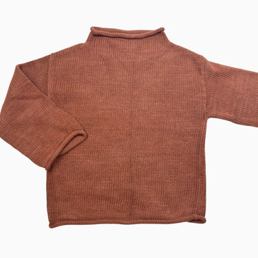 Pull marron en tricot coton pima 5-6Y