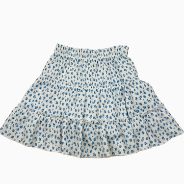 Jupe blanche à fleurs bleues 8-9Y