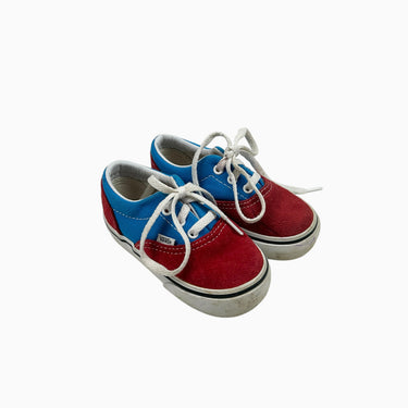 Sneakers rouge et bleu à lacets 6US
