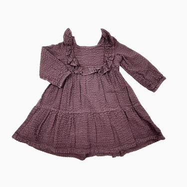 Robe aubergine gaufrée 9-12M