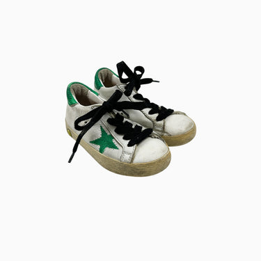 Sneakers blanc 'étoile verte' à lacet 24EU