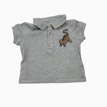 Polo gris 'tigre' en coton piqué 3-6M