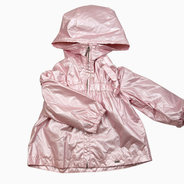 Manteau style coupe-vent rose nétallique 18M
