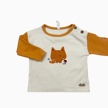 Chandail blanc renard 3-6M
