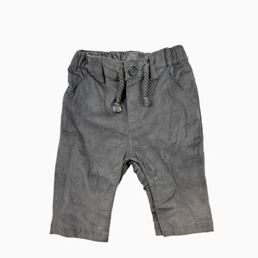 Pantalon gris côtelé 0-1M