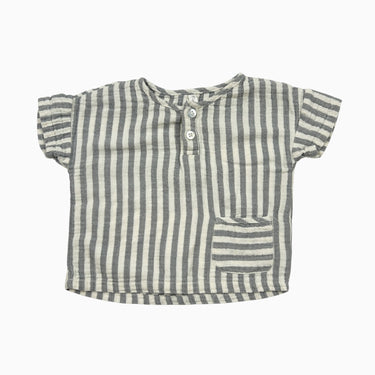 Blouse à rayures grises en mousseline 6-12M