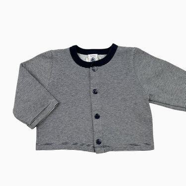 Cardigan marine à rayures 12M