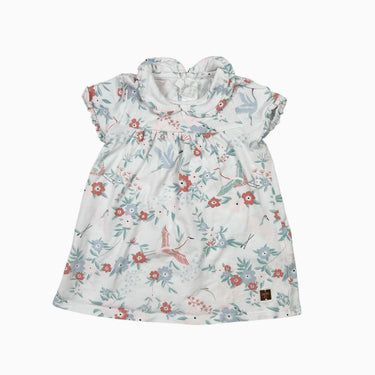 Robe blanche fleurie 6M