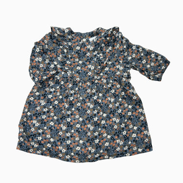 Robe bleue fleurie mousseline 3M