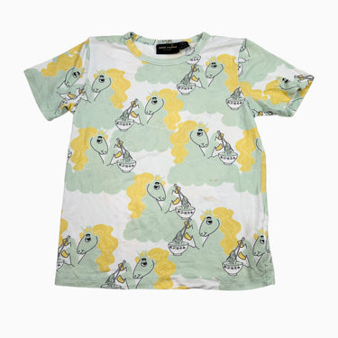 T-shirt blanc à pégasses 8-9Y