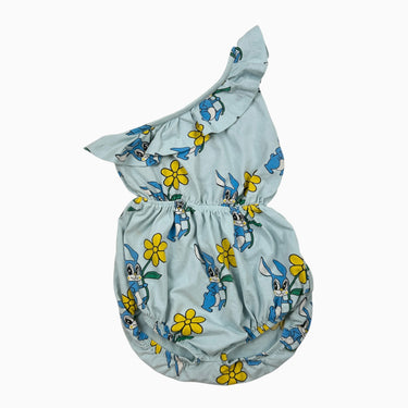 Combi bleue fleurs jaunes et lapins 6Y