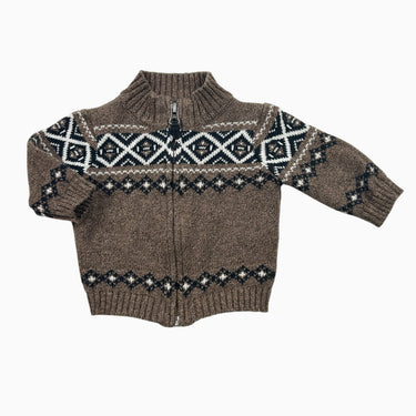 Veste marron à motifs en tricot 3M