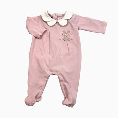 Pyjama à col pétale rose 'lapin' 0-1M
