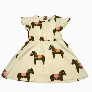 Robe crème à chevaux 80-86cm 18-24M