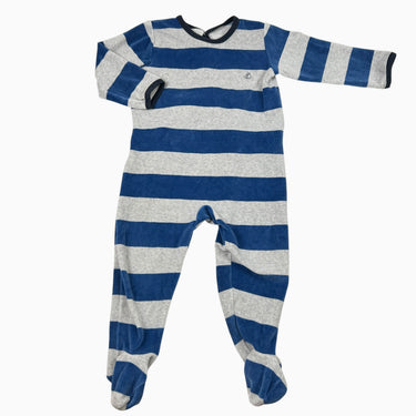 Pyjama bleu à rayures en velours 24M