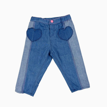 Pantalon en coton chambray 'coeurs' 12M