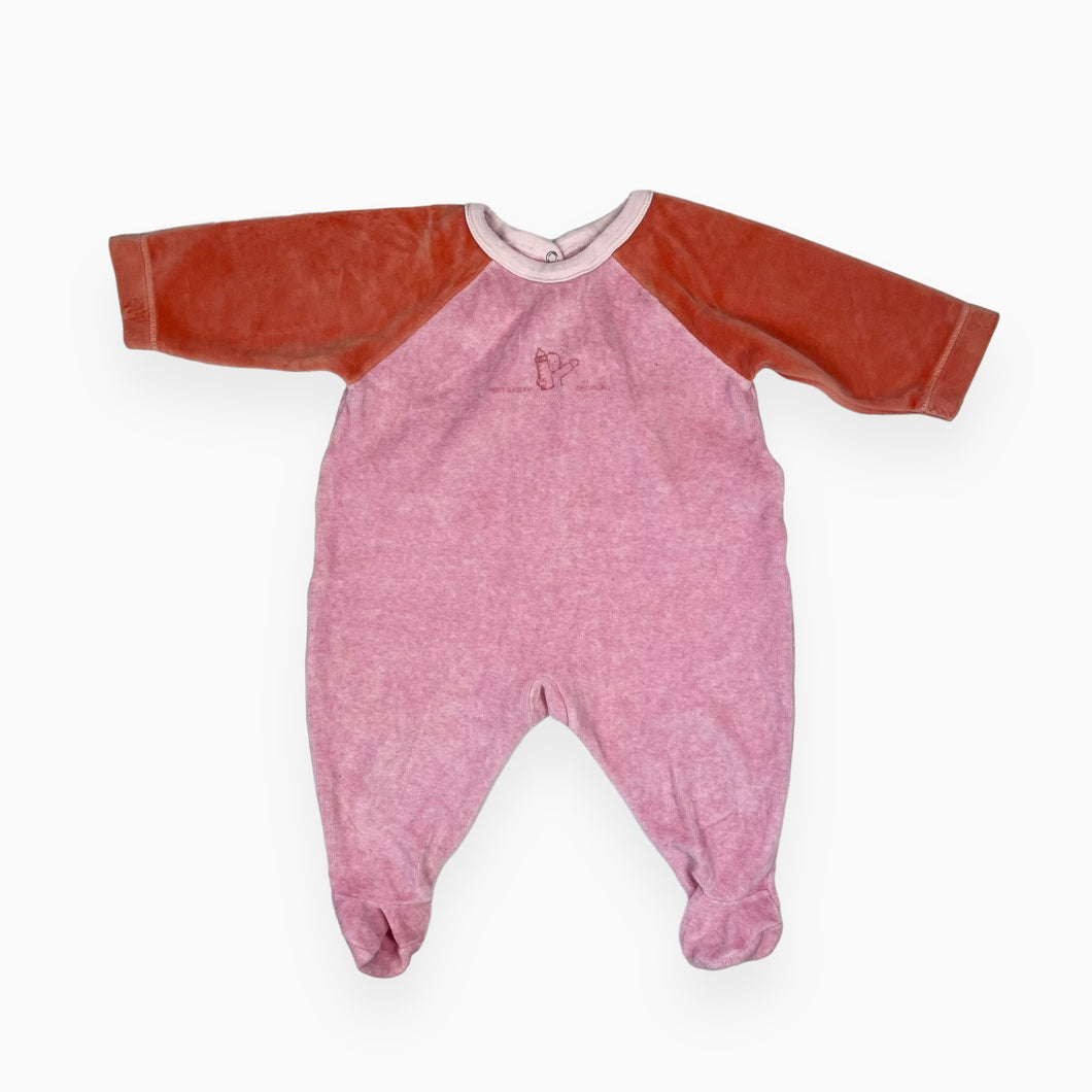 Pyjama en velour bi-colore 6M