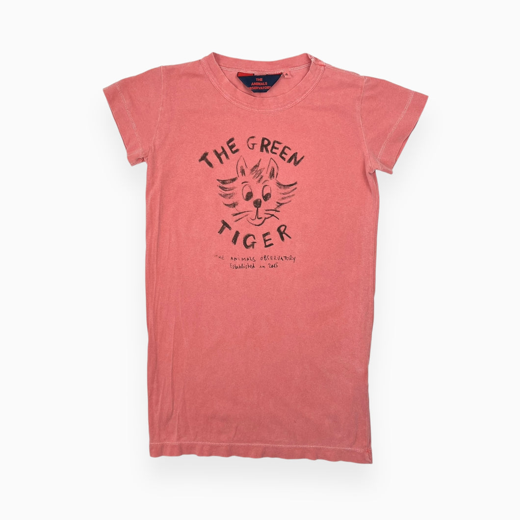 Robe t-shirt corail en coton 'the green tiger' 6Y