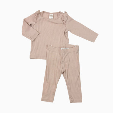 Ensemble rose côtelé 4-6M