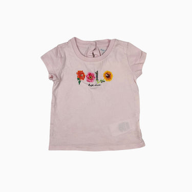 T-shirt rose 'fleurs' 6M
