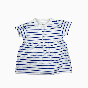 Robe à rayures bleu royale avec cache-couche intégré 6M