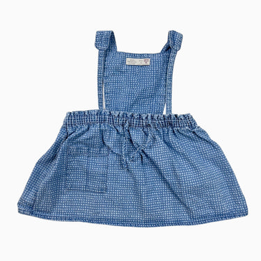 Robe chambray tablier à pois 18-24M