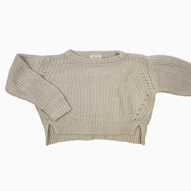 Pull vanille en tricot de coton bio 6-9M