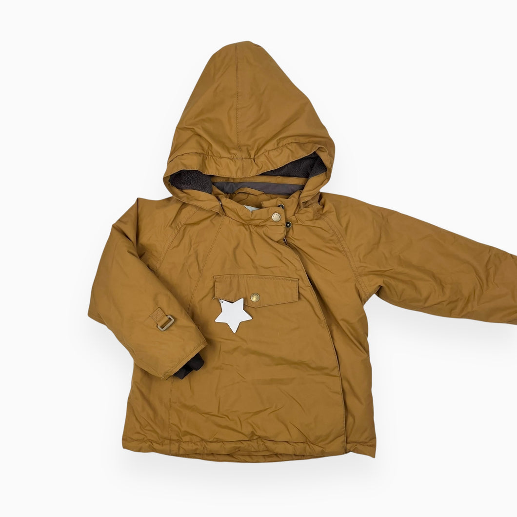 Manteau de neige jaune ochre doublé en polar 4Y