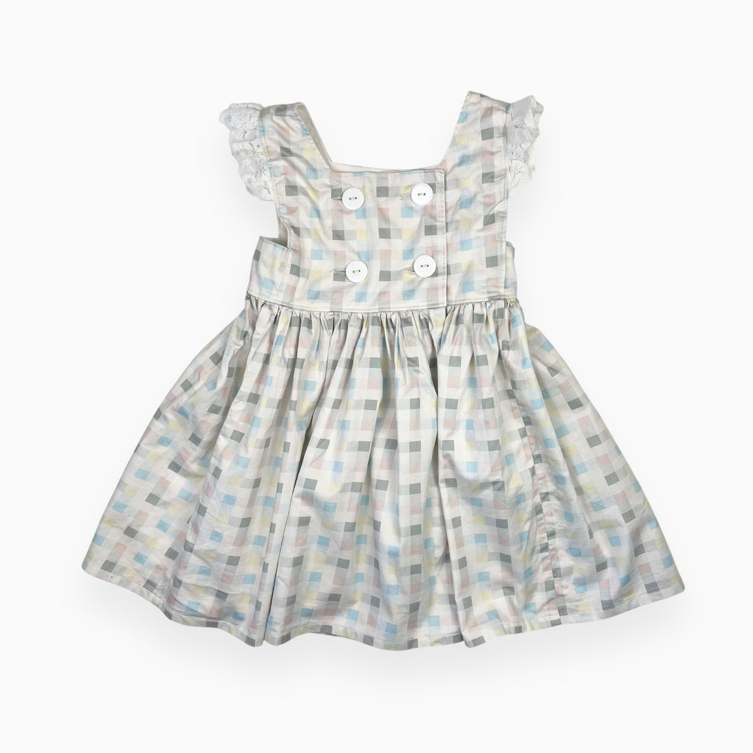 Robe en poly et coton à carreaux pastel 5Y