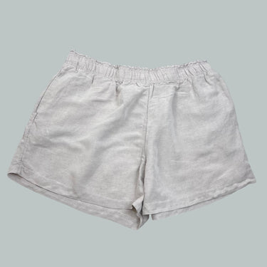 Short greige en lin mélangé pour femmes XL