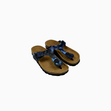 Sandales 'tong' camouflage bleu 31EU