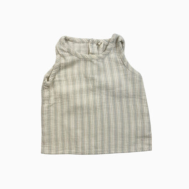 Camisole à rayures bleu ciel en mousseline 6-12M